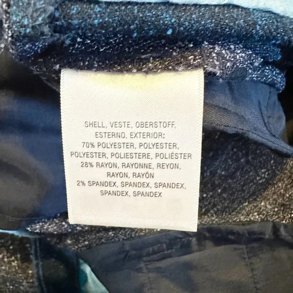 ELEVENSES Anthropologie The Brighton Size 8 Gray Blue Tweed Wide Leg Pants - Picture 5 of 7